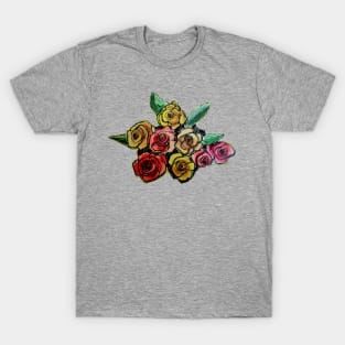 Colorful Vintage Rose Bouquet T-Shirt